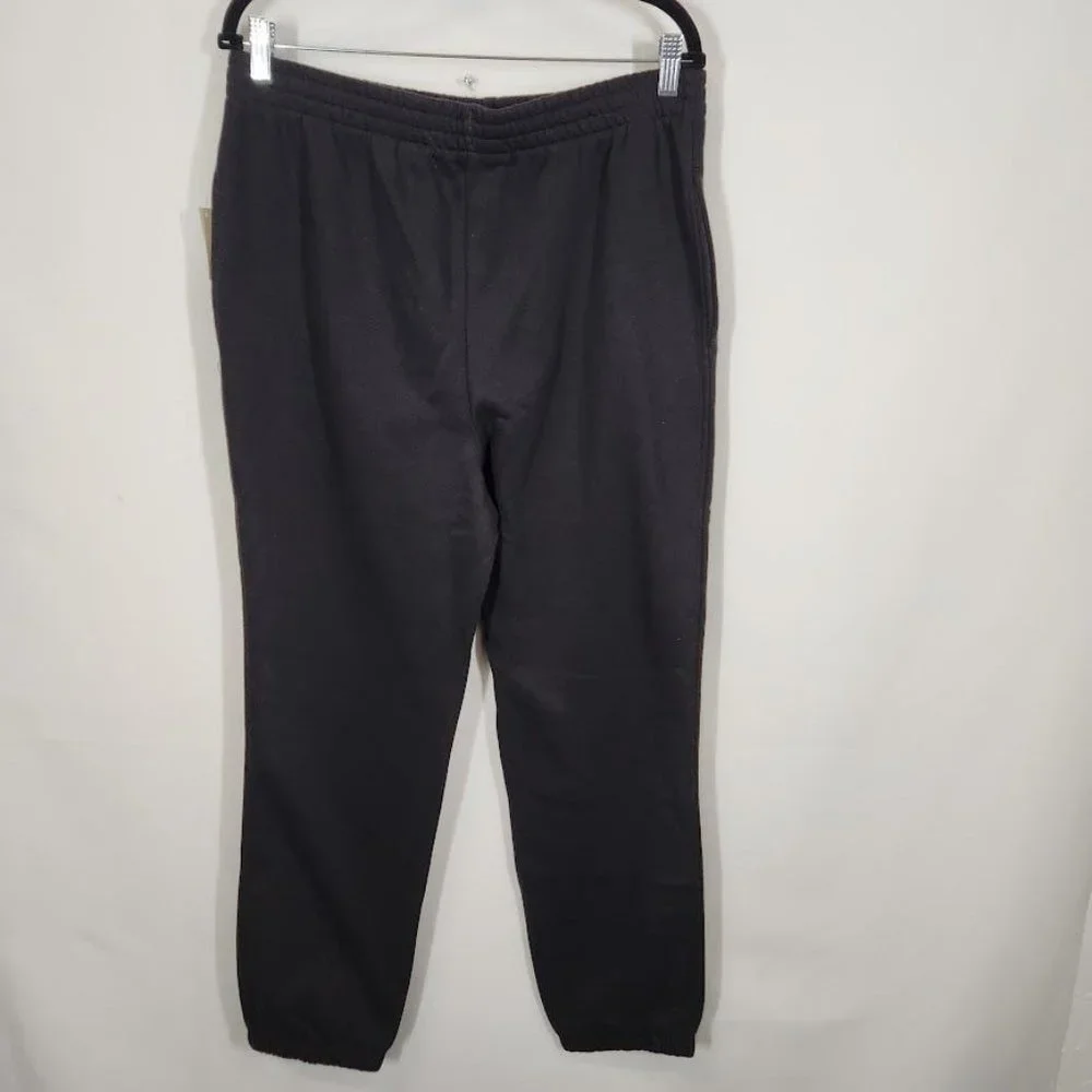 NWT Ama zon Essentials Men's Closed Bottom Fleece Sweatpants in Black Size Large